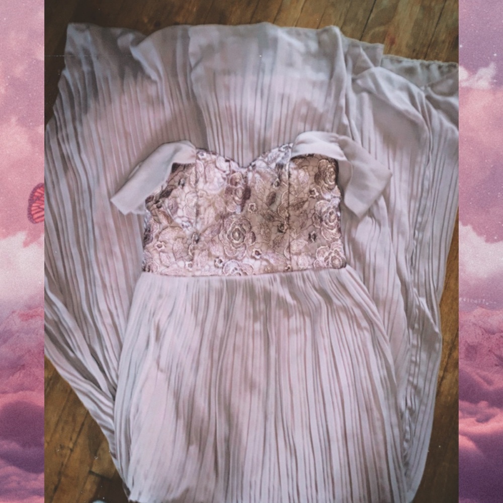 Fashion Nova Blush Pink Floor Length Dress